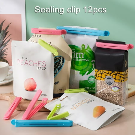 

Alexsix 12 Pcs Plastic Clip Set Large Medium Small 2.8 4.3 6.3 Inch 4 Pcs Each Yellow Pink Blue for Snack Bag