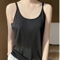 thumbnail image 4 of YUGYXL Basic Plus Size Cami Tank Tops Camisoles Shirts Breathable Casual Women's Sleeveless Vests Black L, 4 of 6