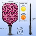 thumbnail image 3 of Pickleball Paddles Set Of 1, Fiberglass Surface, Animal, Leopard Print, 1 Paddle, 2 Balls & Bag, 3 of 5