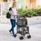 thumbnail image 2 of JJUN Double Dog Stroller for 2 Dogs, Detachable Carriers, Safety Belt, 4 Lockable Wheels, Pet Travel Carrier Strolling Cart, Folding Cat Stroller for Small Medium Pets Dogs (Gray), 2 of 18