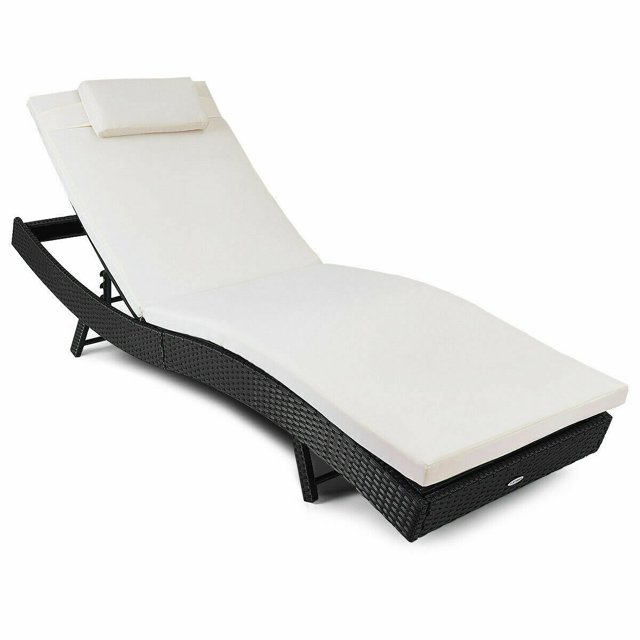 Gymax Coussin de Chaise Longue de Patio pour Piscine Extérieure Réglable Toutes Saisons