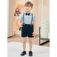 thumbnail image 3 of CARETOO Toddler Boy Outfit Clothes Suit Dress Shirt Bowtie Suspender Pants Kid Outfits Cotton Fabric, 3 of 12
