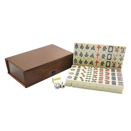 BESTSKY 2026 New Board Game Acrylic Mahjong Kit for Travelers and Party for Travel,Parties,Family,Friends,Entertainment 1 Set