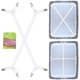 thumbnail image 1 of 2 piezas de camilla de sábana ajustable, correas elásticas triangulares ajustables para sábanas, correas largas, sujetador de clip para todas las camas y colchones, blanco JM, 1 of 5
