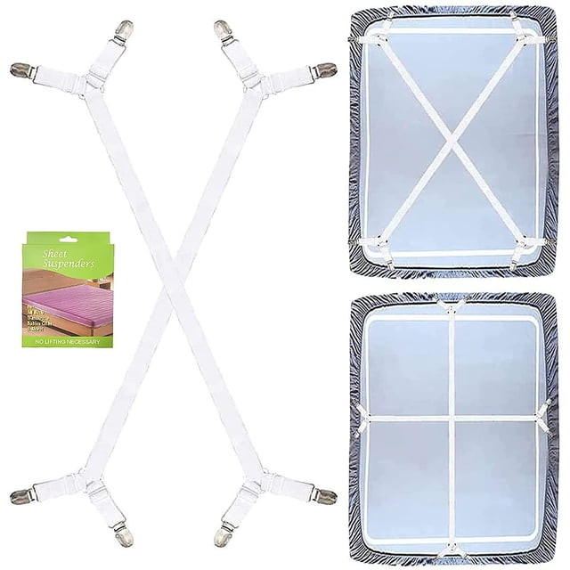 Tensor de Sábana Bajera Ajustable Vhermosa 2 Piezas Clip Elástico Triangular Blanco