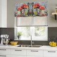 thumbnail image 4 of Mushroom Curtain Valances for Windows, Kitchen Valance Window Treatments Panel 2 Pack, Vintage Watercolor Oil Painting Botanical Rod Pocket Short Curtains for Bathroom Bedroom 60 x 18 Inch, 4 of 8