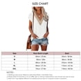 thumbnail image 3 of Blusa de manga corta, cuello en V, manga de pétalo, blusa con ribete de encaje, blusa de encaje guipur, calidad inigualable, 3 of 5