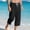 c01Black, variant on USNSM Men Capri Pants Summer Cropped Trousers 3/4 Length Slacks Casual Linen Beach Bottoms Lightweight Workout Elastic Waist Black XL