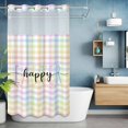 thumbnail image 6 of Happy Easter No Hooks Shower Curtain with Snap-in Liner Colorful Pink Blue Yellow Green Plaid Watercolor Shower Curtains for Bathroom, Waterproof, Easy Install, Washable 54"x78", 6 of 9