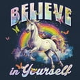 thumbnail image 3 of Believe in Yourself Unicorn Women's Long Sleeve T-shirt Colorful Rainbow Magical Pony, 3 of 7