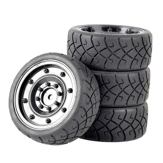 4pcs 1/10 Rubber Tire Remote Control Racing Car for WLtoys 144001 124024019 Black