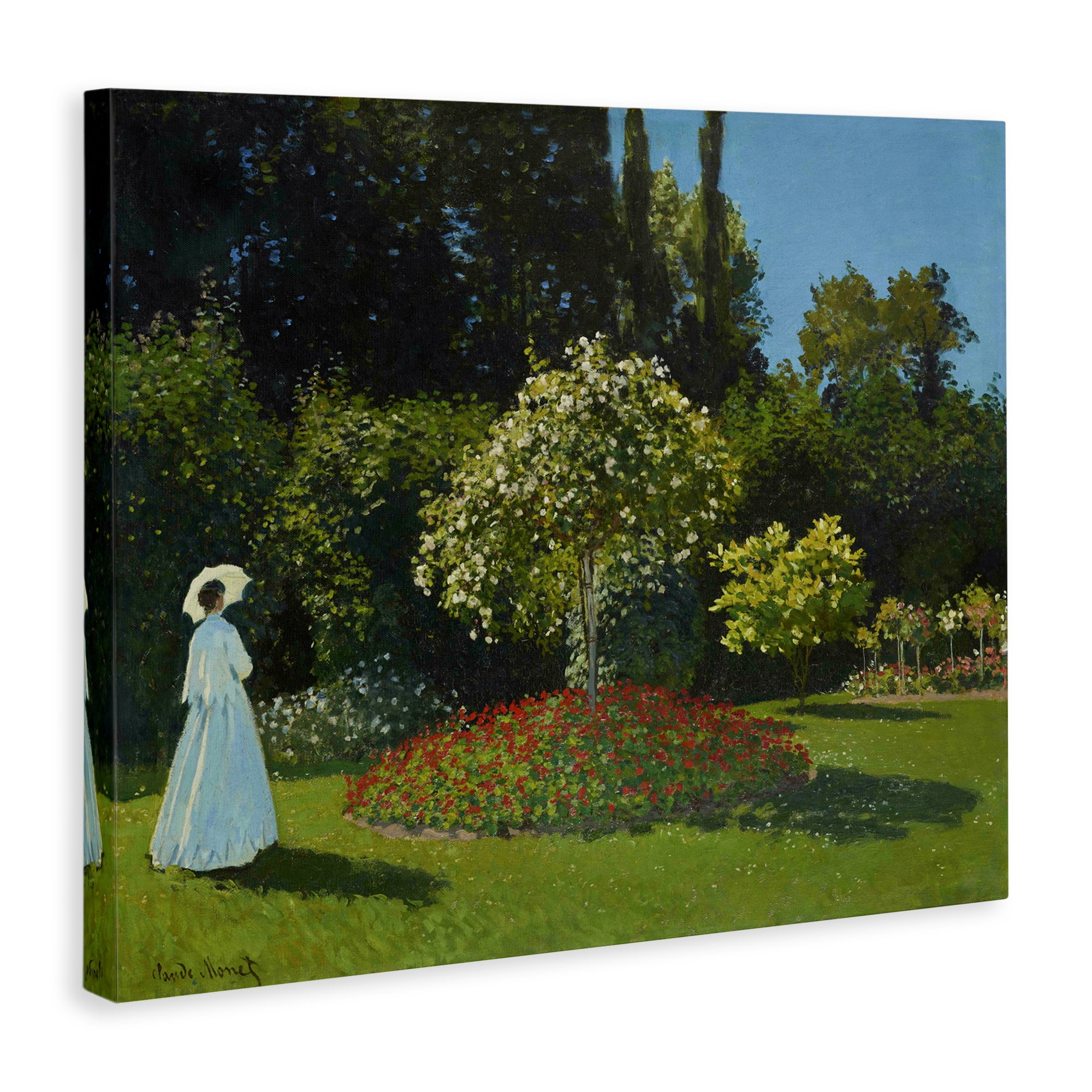 Stupell Industries Classic Monet Lady in Garden Landscape & Nature Painting Wrapped Canvas Art Print Wall Art, 30 x 24
