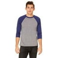 thumbnail image 2 of The Bella + Canvas Unisex 3/4 Sleeve Baseball T-Shirt - GREY/ NAVY TRB - XS, 2 of 4