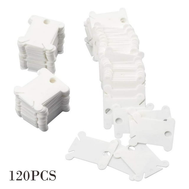 Agiferg 120 Pieces Plastic Floss Bobbins for Embroidery Floss Organizer