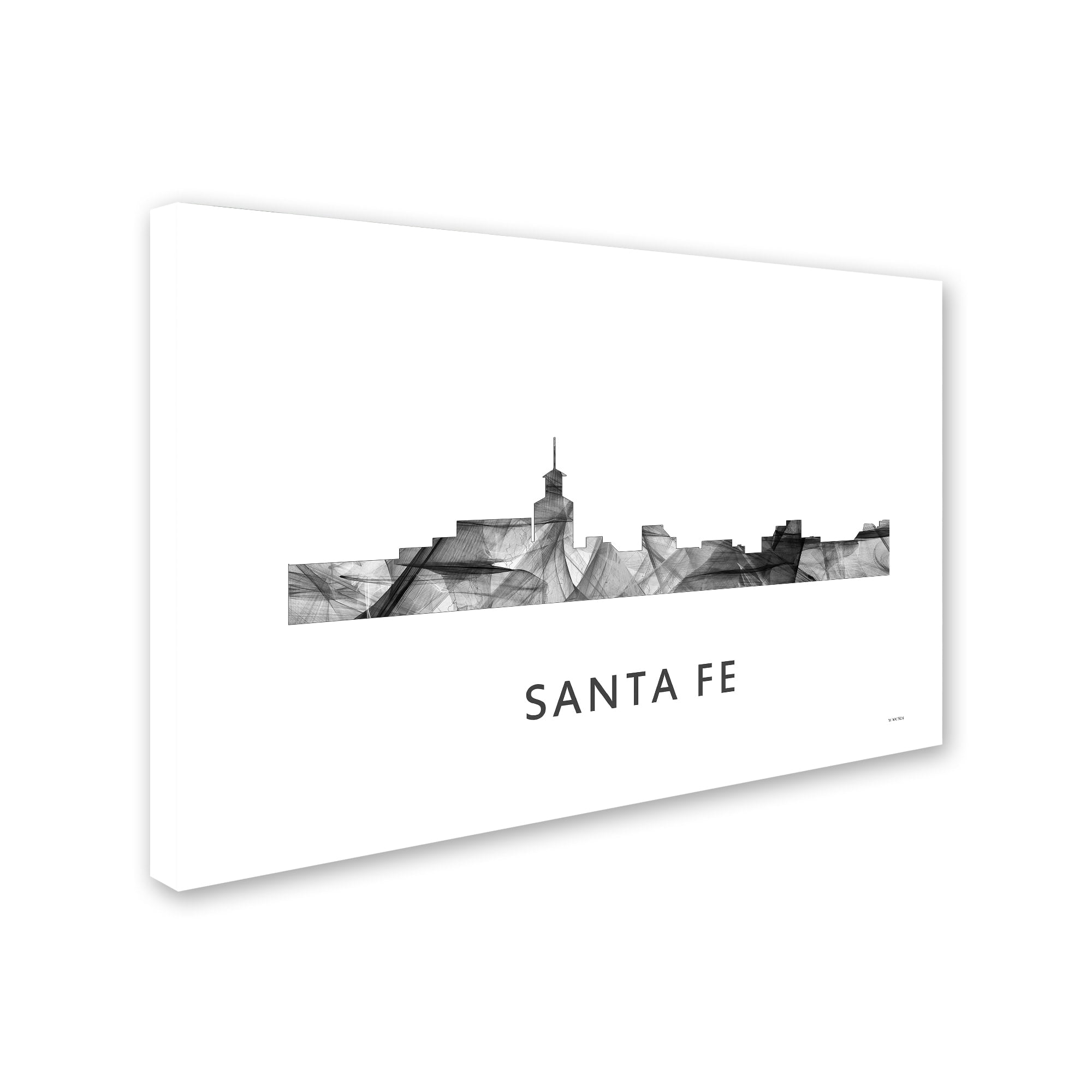 Trademark Fine Art 'Santa Fe New Mexico Skyline WB-BW' Canvas Art by Marlene Watson