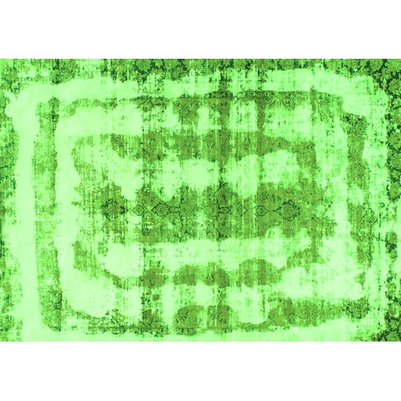 Ahgly Company Indoor Rectangle Abstract Green Modern Area Rugs, 7' x 10'