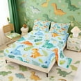 thumbnail image 2 of Erosebridal Watercolor Dinosaur Full Size Sheets for Kids Boys Girls, Colorful Dino Bed Sheets, 4pcs (1 Flat Sheet, 1 Fitted Sheet and 2 Pillowcases), 2 of 6