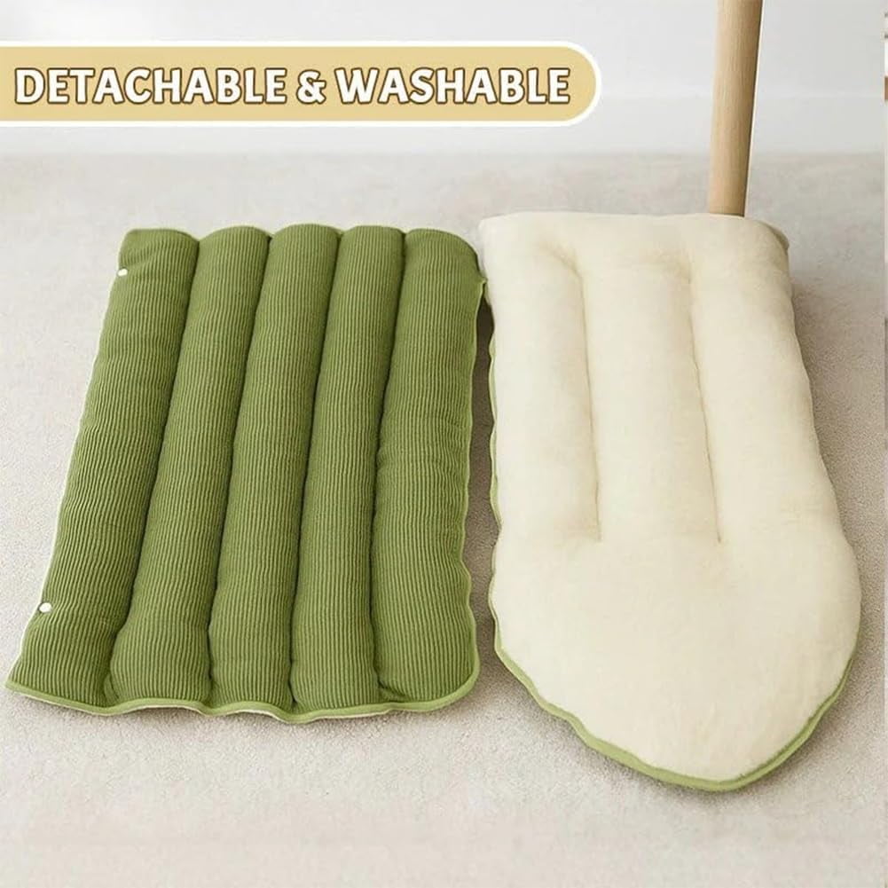 Warmth Cozy Comfort Plush Pet Cave, 2-in-1 Cozy Monster Cat Bed with Removable Cushion, Warm Nest Sleeping Bed Puppy House for Indoor Cats Small Dogs, Foldable Burrow Dog Sleeping Bag(Green,L)