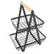 thumbnail image 3 of Soporte para cesta de frutas, diseño hueco negro, hierro multifuncional, estante de almacenamiento de frutas de 2 niveles para sala de estar, cocina, comedor, 3 of 10