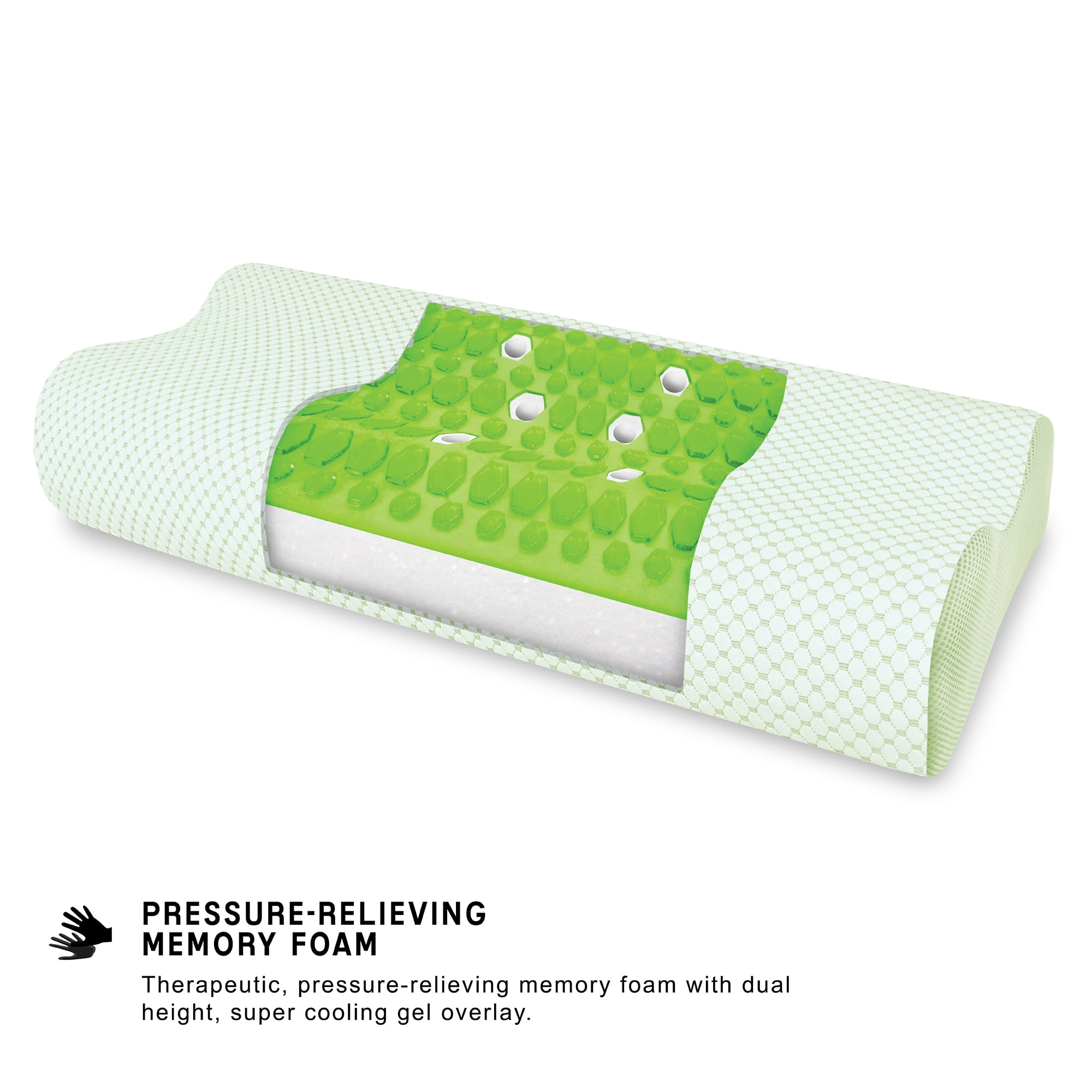 SensorPEDIC SensorCOOL Gel Overlay Memory Foam Contour Pillow King