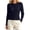 Navy, variant on Lnmiateer Women Crew Neck Button Down Cropped Knit Cardigan Long Sleeve Lightweight Open Front Sweater Shrug Casual Summer Layering Outerwear