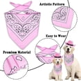 thumbnail image 4 of Accesorios para fiestas de invierno: sombrero de vaquero occidental ajustable para perros, bufanda triangular y vestido rosa para mascotas., 4 of 4