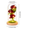 thumbnail image 3 of Adorno de rosa de cristal con forma de cúpula, tira de luz LED, bendición romántica, cubierta de cristal, flores artificiales para novia, 3 of 14