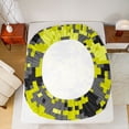 thumbnail image 5 of Feelyou Pixelate Miner Teens Bed Sheets, Retro Yellow Camouflage King Sheets, 4pcs, 5 of 7