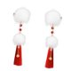 thumbnail image 2 of Pinzas de cabello Salvador 2x borla pompón Clip para el cabello mujeres horquilla roja, 2 of 7