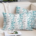 thumbnail image 2 of Teal Blue Grey Botanical Throw Pillow Covers, Spring Floral Summer Farmhouse Soft Breathable Pillow Cases with Invisible Zipper for Sleeping, Toddler Pillowcases for Couch Bed Sofa Chair 12x20 Inches, 2 of 9