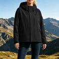 thumbnail image 2 of Liuinsasek Womens Windbreaker Waterproof Raincoat Long-Sleeve Solid Color Zipper Hooded Large Pocket Jacket for Outdoor Mountain Climbing Hiking Skiing Jacket, 2 of 7