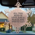 thumbnail image 4 of Funny Black and White Cat Gifts for Friends, Coworkers, and Family - Snowflake Ornament with All You Need Is Love Quote, Christmas Unique Gifts from You, 4 of 7