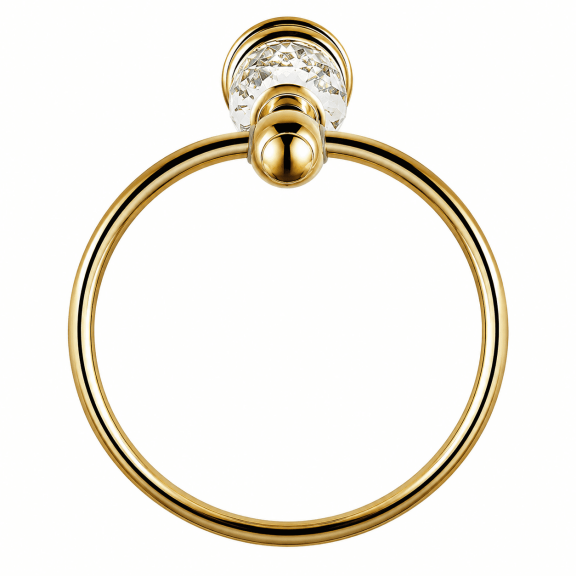 ABPETE Crystal Towel Ring, Gold Towel Holders for Bathrooms, Round Hand Towel Rack Wall Mounted Decorative