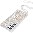 thumbnail image 3 of Compatible with Galaxy S23 Ultra Bling Case Luxury 3D Diamond Crystal Rhinestone Shiny Gemstone Perfume Bottle and Flower Phone Case for Women and Girls Glitter Sparkle Chain Lanyard Strap, 3 of 7