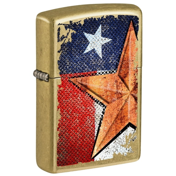 Zippo Lighter: Texas Flag and Star - Street Brass 81732