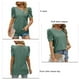 thumbnail image 5 of Blusa túnica suelta de verano verde guisante con cuello redondo, mangas abullonadas, camisa corta y elegante, 5 of 6