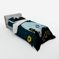 thumbnail image 2 of Ambesonne Cat Bedding Set 3 Pcs, Kitty Under Moon, Twin XL, Black Blue, 2 of 2