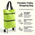 thumbnail image 5 of 2-in-1 Foldable Shopping Bag with Wheels, 23 Liters Portable Shopping Cart,Waterproof Oxford Fabric, Foldable Grocery Bag for Shopping, Travel, 5 of 9
