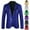 Blue, variant on Dovford Mens One Button Sequin Dress Suit Jacket Party Festival Tuxedo Sport Coat