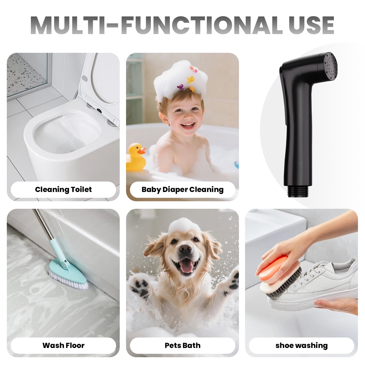 Handheld Bathroom Bidet Sprayer Bidet Attachment with Wall Mount Hose Kit Included