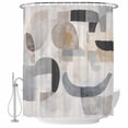 thumbnail image 2 of Abstract Gray Brown Waterproof Fabric Shower Curtain, Modern Geometric Art Waterproof Fabric Shower Curtain for Bathroom Curtains Bathtubs Hotel Washable Shower Curtains with 12 Hooks Stall 48x72in, 2 of 8