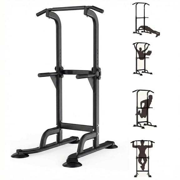 Shininglove Dip Station Pull up Bar with 10 Adjustable Height, 330 lbs Free-Standing Home Gym Strength Trainer