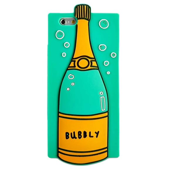 Twelve NYC Bubbly Champagne Silicone Gel Smart Phone Case For iPhone 7 Green