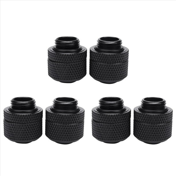 6Pcs Refrigeración por Agua para G1 / 4 Pagoda de Hilo Externo para 9.5X12.7Mm de Enfriamiento por Computadora de Tubo Suave Conector Negro