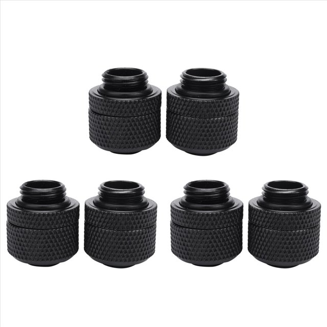 6Pcs Refrigeración por Agua para G1 / 4 Pagoda de Hilo Externo para 9.5X12.7Mm de Enfriamiento por Computadora de Tubo Suave Conector Negro