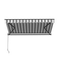 thumbnail image 2 of ALEKO 10' x 8' Gray and White Striped Manual Retractable Black Frame Patio Awning, 2 of 4