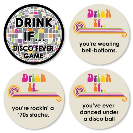 Drink If Game - 70's Disco - 1970's Disco Fever Party Game - 24 Count