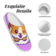 thumbnail image 5 of Fotbe Corgi In Sushi Roll Pattern Women's Fuzzy Curly Fur Memory Foam Loafer Slippers Indoor Outdoor Slippers Winter Home Shoes-44/45, 5 of 7