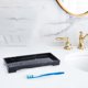 thumbnail image 3 of Inteprter Storage Tray Display Plate Decorative Perfume Jewelry for Bathroom Home Almacenamiento y organización del hogar Negro 29.3x11.3x2.9CM, 3 of 6