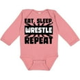 thumbnail image 3 of Inktastic Eat, Sleep, Wrestle, Repeat Boys or Girls Long Sleeve Baby Bodysuit, 3 of 5